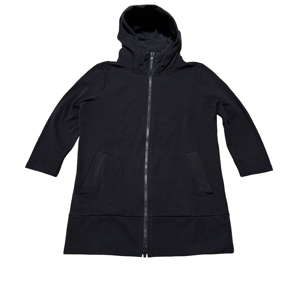 Athleta Triumph Full Zip 3/4 Sleeve Black Hoodie Women's Small 20.5 x 29